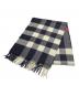 BURBERRY (バーバリー) カシミヤチェックマフラー ブラック サイズ:200cm×36cm：35000円