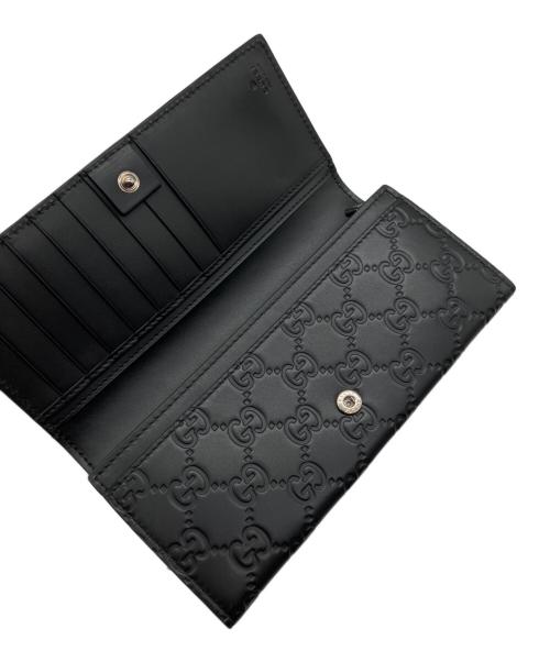 GUCCI（グッチ）GUCCI (グッチ) グッチシマ/ロングウォレット ブラックの古着・服飾アイテム