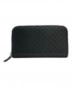 GUCCIグッチ）の古着「グッチシマ ラウンドファスナーロングウォレット」｜ブラック
