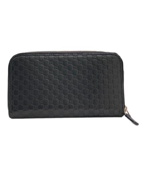 GUCCI（グッチ）GUCCI (グッチ) グッチシマ ラウンドファスナーロングウォレット ブラックの古着・服飾アイテム