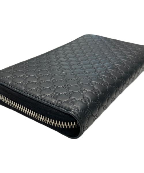 GUCCI（グッチ）GUCCI (グッチ) グッチシマ ラウンドファスナーロングウォレット ブラックの古着・服飾アイテム