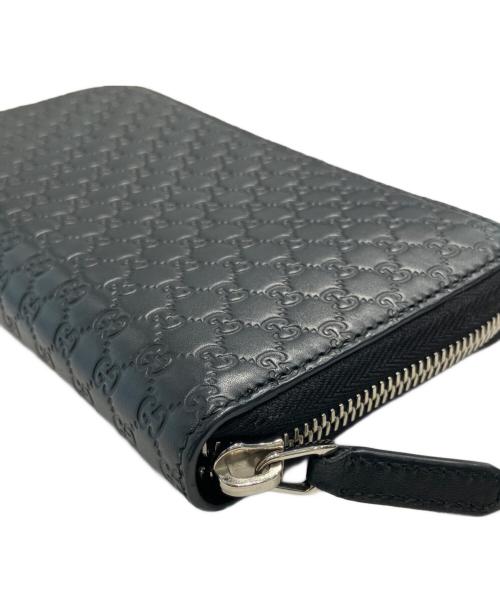 GUCCI（グッチ）GUCCI (グッチ) グッチシマ ラウンドファスナーロングウォレット ブラックの古着・服飾アイテム