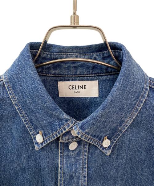 CELINE（セリーヌ）CELINE (セリーヌ) クロップドシャツ インディゴ サイズ:Sの古着・服飾アイテム