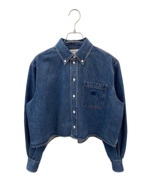 CELINE（セリーヌ）CELINE (セリーヌ) クロップドシャツ インディゴ サイズ:Sの古着・服飾アイテム