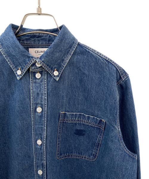 CELINE（セリーヌ）CELINE (セリーヌ) クロップドシャツ インディゴ サイズ:Sの古着・服飾アイテム