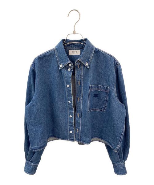 CELINE（セリーヌ）CELINE (セリーヌ) クロップドシャツ インディゴ サイズ:Sの古着・服飾アイテム