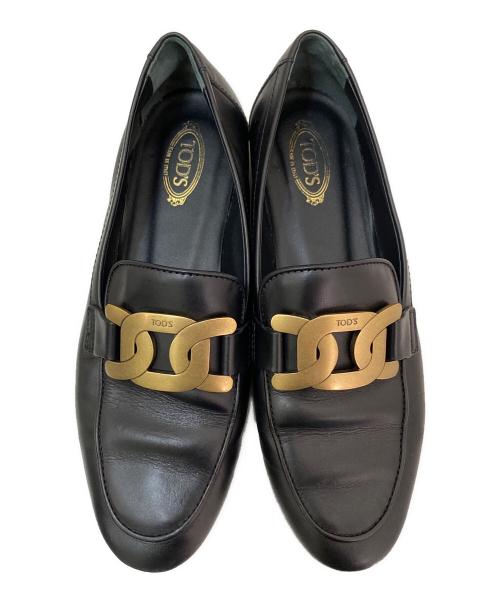 TOD'S（トッズ）TOD'S (トッズ) チェーンストラップローファー ブラック サイズ:37の古着・服飾アイテム