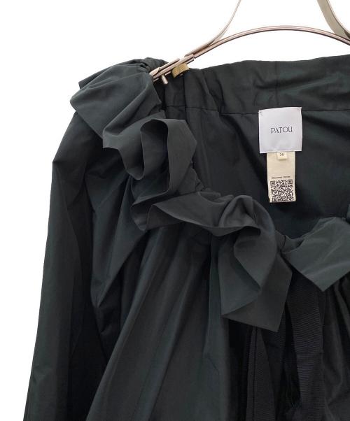 patou（パトゥ）patou (パトゥ) La Patou Blouse リサイクルファイユ ブラック サイズ:36の古着・服飾アイテム