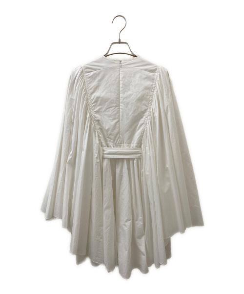 patou（パトゥ）patou (パトゥ) オーガニックポプリン サークルスリーブ ミニドレス ホワイト サイズ:36の古着・服飾アイテム