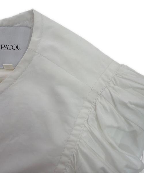 patou（パトゥ）patou (パトゥ) オーガニックポプリン サークルスリーブ ミニドレス ホワイト サイズ:36の古着・服飾アイテム