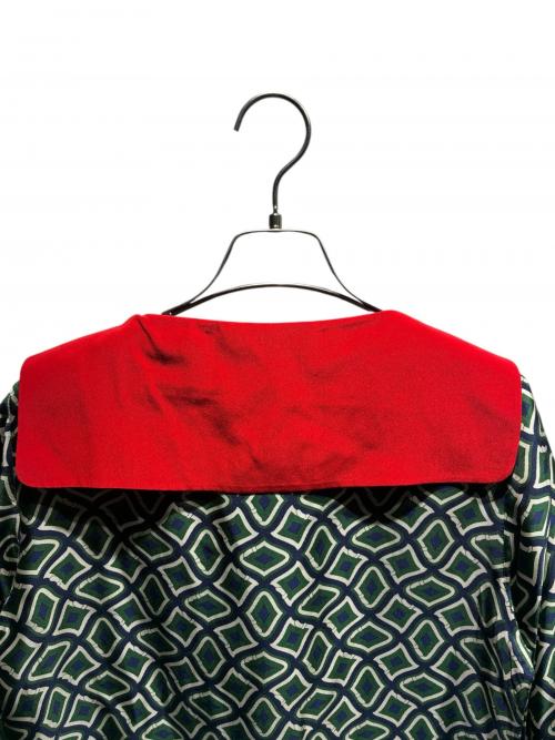 GUCCI（グッチ）GUCCI (グッチ) 柄ブラウス グリーン サイズ:38の古着・服飾アイテム