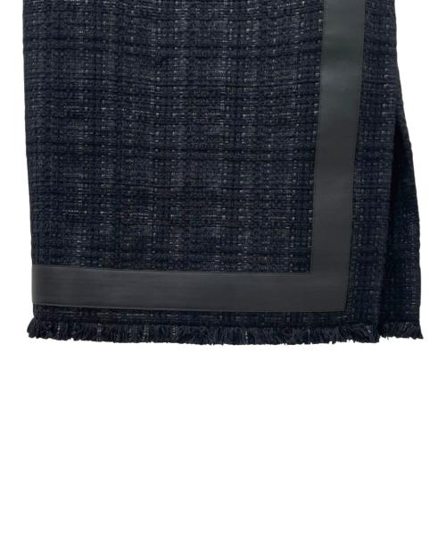 Mame Kurogouchi（マメクロゴウチ）Mame Kurogouchi (マメクロゴウチ) Cracted Tweed Skirt ツイード スリット ロングスカート ブラック サイズ:2の古着・服飾アイテム