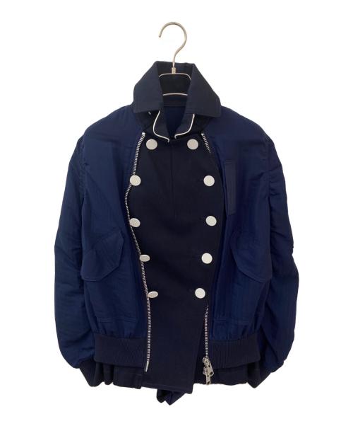 sacai（サカイ）sacai (サカイ) デザインジャケット ネイビー サイズ:1の古着・服飾アイテム