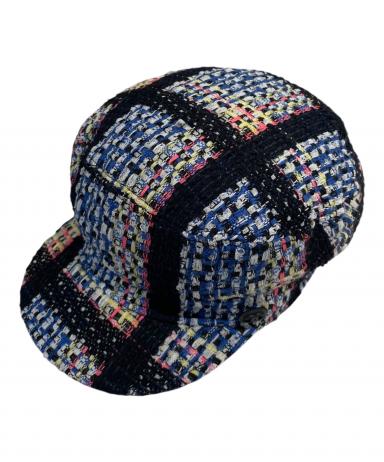 激レア　未使用 シャネル CHANELチェック　帽子 ツイード ハット 中古・古着通販】CHANEL (シャネル) ココマーク ツイードキャスケット