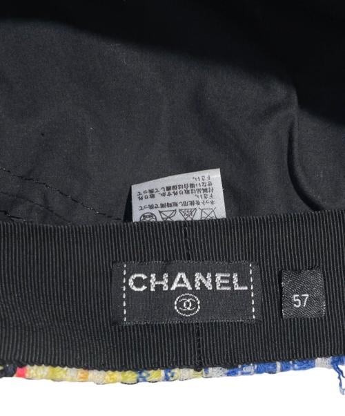 CHANEL（シャネル）CHANEL (シャネル) ココマーク ツイードキャスケット ブルー サイズ:57の古着・服飾アイテム
