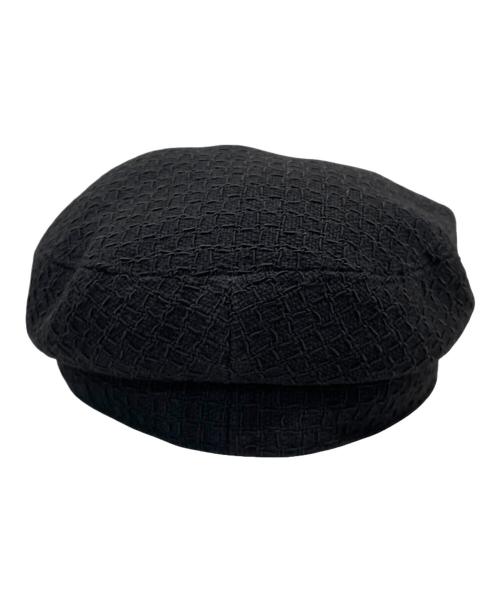 CHANEL（シャネル）CHANEL (シャネル) ココマーク ツイードキャスケット ブラック サイズ:Mの古着・服飾アイテム