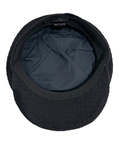 CHANEL（シャネル）CHANEL (シャネル) ココマーク ツイードキャスケット ブラック サイズ:Mの古着・服飾アイテム