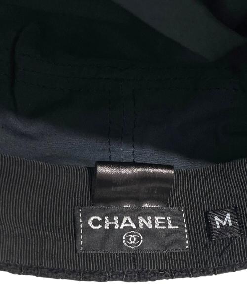 CHANEL（シャネル）CHANEL (シャネル) ココマーク ツイードキャスケット ブラック サイズ:Mの古着・服飾アイテム