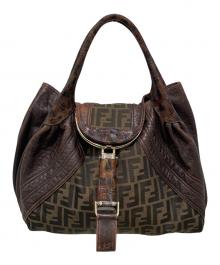 FENDI（フェンディ）の古着「ズッカ柄 スパイ ハンドバッグ」｜ブラウン