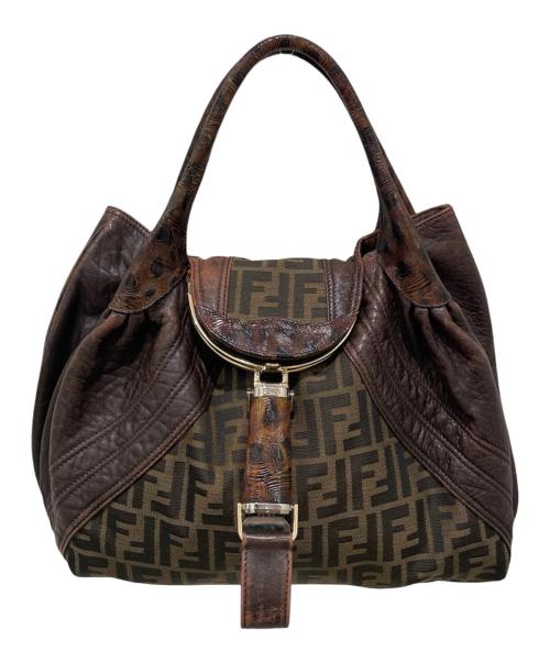 FENDI（フェンディ）FENDI (フェンディ) ズッカ柄 スパイ ハンドバッグ ブラウンの古着・服飾アイテム