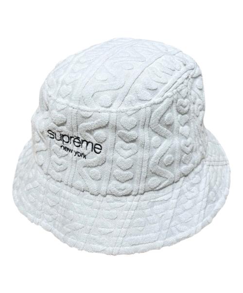 SUPREME（シュプリーム）SUPREME (シュプリーム) Terry Pattern Crusher 23SS バケットハット ライトグレー サイズ:SMALL/MEDIUMの古着・服飾アイテム