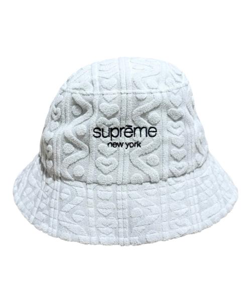 SUPREME（シュプリーム）SUPREME (シュプリーム) Terry Pattern Crusher 23SS バケットハット ライトグレー サイズ:SMALL/MEDIUMの古着・服飾アイテム