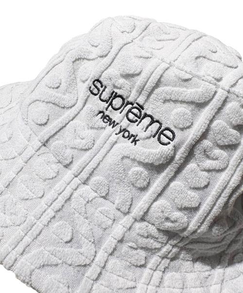 SUPREME（シュプリーム）SUPREME (シュプリーム) Terry Pattern Crusher 23SS バケットハット ライトグレー サイズ:SMALL/MEDIUMの古着・服飾アイテム