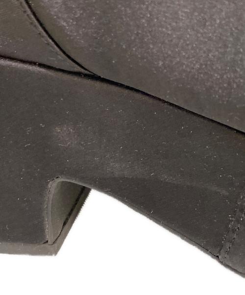 ENFOLD（エンフォルド）ENFOLD (エンフォルド) サテンスニーカーヒールパンプス ブラック サイズ:37の古着・服飾アイテム