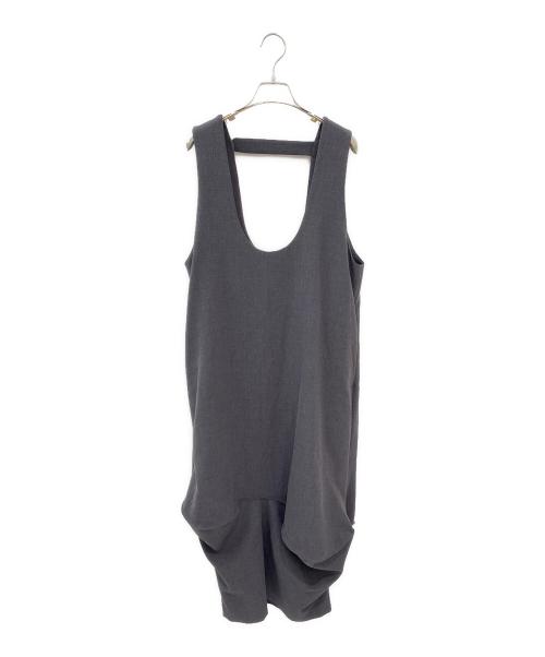 ENFOLD（エンフォルド）ENFOLD (エンフォルド) ノースリーブ カーブドレープ ワンピース グレー サイズ:38の古着・服飾アイテム
