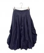 ENFOLDエンフォルド）の古着「TUCK-BALLOON SKIRT」｜ネイビー