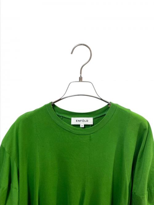 ENFOLD（エンフォルド）ENFOLD (エンフォルド) ハイゲージスビン天竺 Ball ドレープ DR グリーン サイズ:36の古着・服飾アイテム