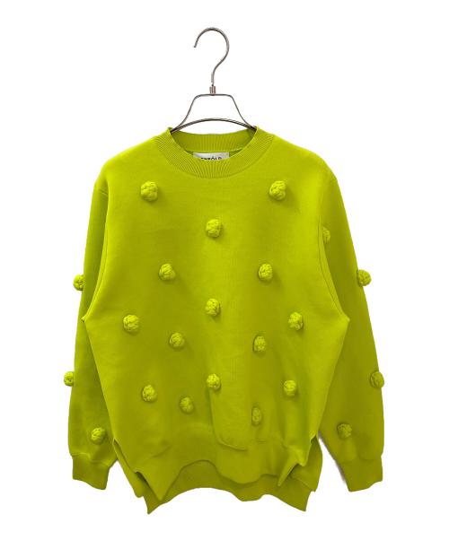 ENFOLD（エンフォルド）ENFOLD (エンフォルド) FLOWER KNIT PULLOVER 黄緑 サイズ:38の古着・服飾アイテム