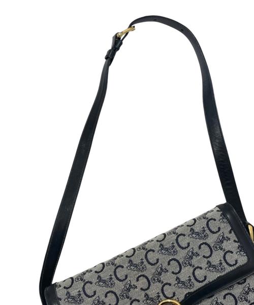 CELINE（セリーヌ）CELINE (セリーヌ) Cマカダム 	サルキー ショルダーバッグ ネイビーの古着・服飾アイテム