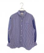 HYKEハイク）の古着「CHECKED SHEER SLEEVE SHIRT」｜ブルー