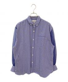 HYKE（ハイク）の古着「CHECKED SHEER SLEEVE SHIRT」｜ブルー