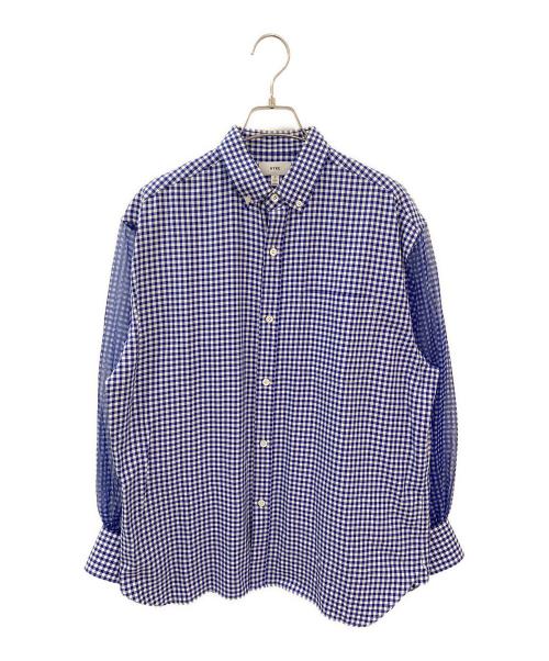 HYKE（ハイク）HYKE (ハイク) CHECKED SHEER SLEEVE SHIRT ブルー サイズ:2の古着・服飾アイテム