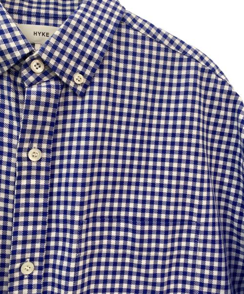 HYKE（ハイク）HYKE (ハイク) CHECKED SHEER SLEEVE SHIRT ブルー サイズ:2の古着・服飾アイテム