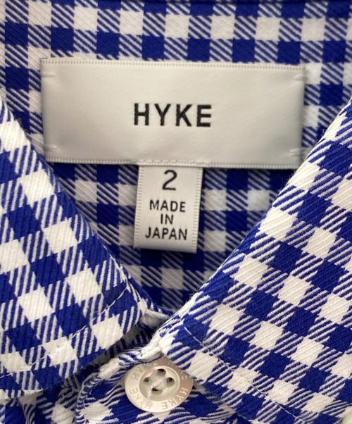 HYKE（ハイク）HYKE (ハイク) CHECKED SHEER SLEEVE SHIRT ブルー サイズ:2の古着・服飾アイテム