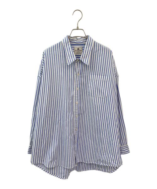 denimist（デニミスト）denimist (デニミスト) ストライプシャツ ブルー サイズ:Sの古着・服飾アイテム