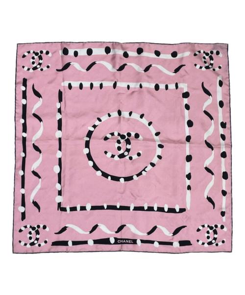CHANEL（シャネル）CHANEL (シャネル) ココマークシルクスカーフ ピンクの古着・服飾アイテム