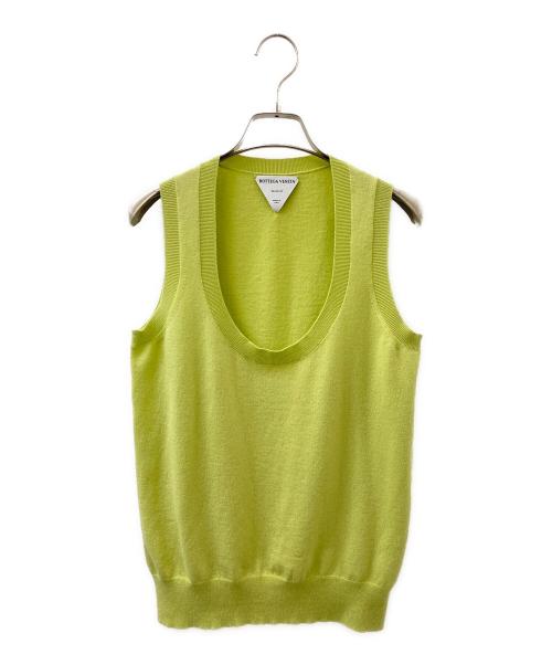 BOTTEGA VENETA（ボッテガベネタ）BOTTEGA VENETA (ボッテガベネタ) ノースリーブニット 黄緑 サイズ:Sの古着・服飾アイテム