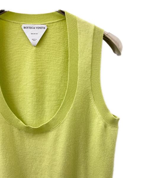 BOTTEGA VENETA（ボッテガベネタ）BOTTEGA VENETA (ボッテガベネタ) ノースリーブニット 黄緑 サイズ:Sの古着・服飾アイテム