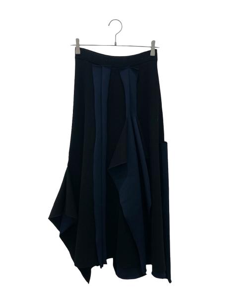 ENFOLD（エンフォルド）ENFOLD (エンフォルド) フリルニットスカート ブラック サイズ:38の古着・服飾アイテム