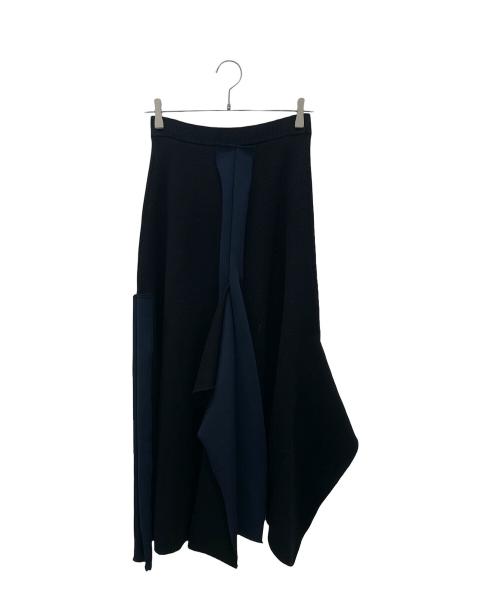 ENFOLD（エンフォルド）ENFOLD (エンフォルド) フリルニットスカート ブラック サイズ:38の古着・服飾アイテム