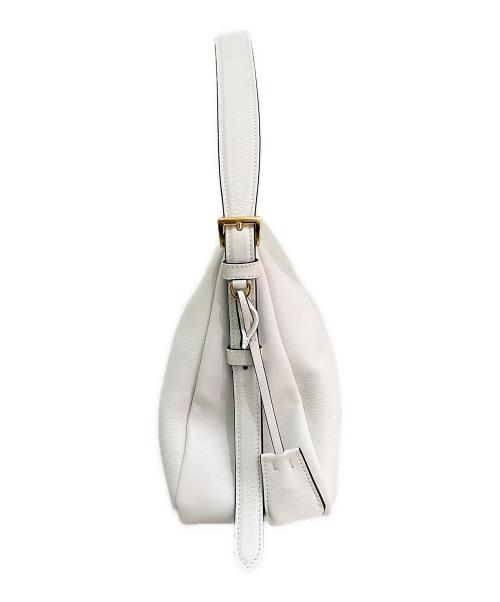 PRADA（プラダ）PRADA (プラダ) エメ ラージ ソフトグレインレザー ショルダーバッグ ホワイト サイズ:ラージの古着・服飾アイテム