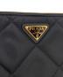 中古・古着 PRADA (プラダ) Triangle Logo Quilted Chain Tote Bag ブラック：120000円