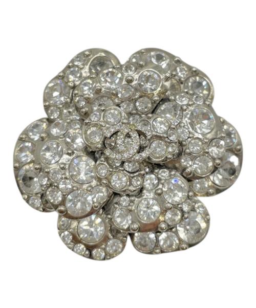 CHANEL（シャネル）CHANEL (シャネル) カメリアラインストーンブローチ シルバーの古着・服飾アイテム