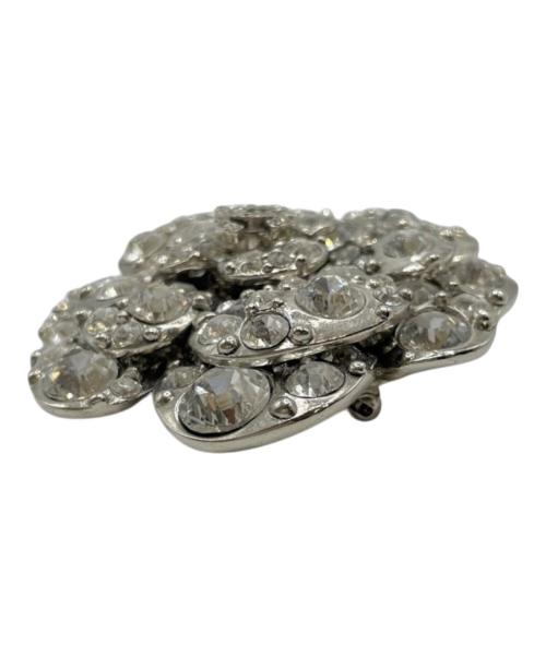 CHANEL（シャネル）CHANEL (シャネル) カメリアラインストーンブローチ シルバーの古着・服飾アイテム