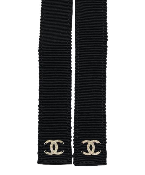 CHANEL（シャネル）CHANEL (シャネル) ココマーク リボンウエストマークベルト ブラックの古着・服飾アイテム