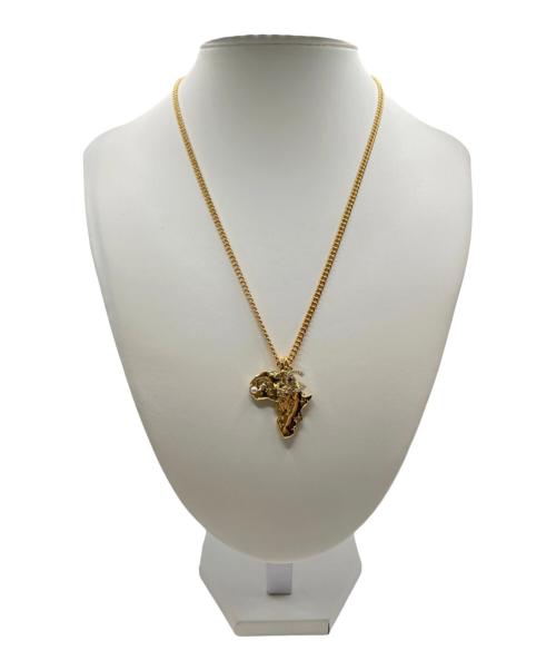 CHANEL（シャネル）CHANEL (シャネル) アフリカ大陸モチーフ・ココマーク ネックレス ゴールドの古着・服飾アイテム